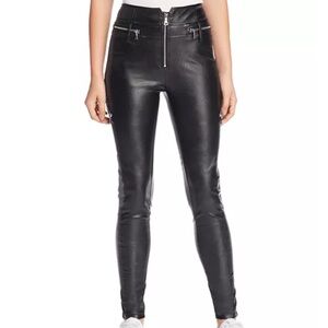 Tiger Mist Lennon faux leather moto edgy zip up zipper pockets skinny pants XS